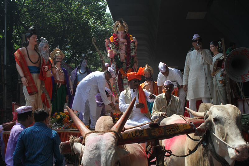 Rangari Badak Chawl, , during the Ganesh Visarjan ceremony